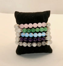 Load image into Gallery viewer, Lava and Opalite Bracelet 8mm