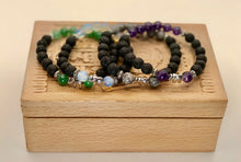 Load image into Gallery viewer, Lava and Opalite Bracelet 8mm