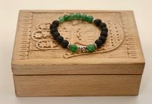 Load image into Gallery viewer, Lava and Aventurine Bracelet 8mm