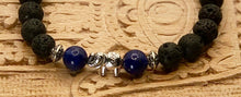 Load image into Gallery viewer, Lava and Lapis Lazuli Bracelet 8mm
