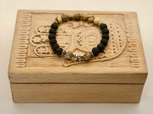 Load image into Gallery viewer, Lava and Picture Jasper Bracelet 8mm