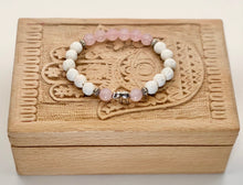 Load image into Gallery viewer, Lava and Rose Quartz Bracelet 8mm