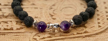 Load image into Gallery viewer, Lava and Amethyst Bracelet 8mm