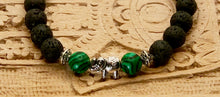 Load image into Gallery viewer, Lava and Malachite Bracelet 8mm
