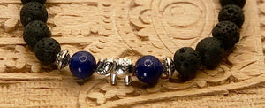 Lava and Lapis Lazuli Bracelet 8mm